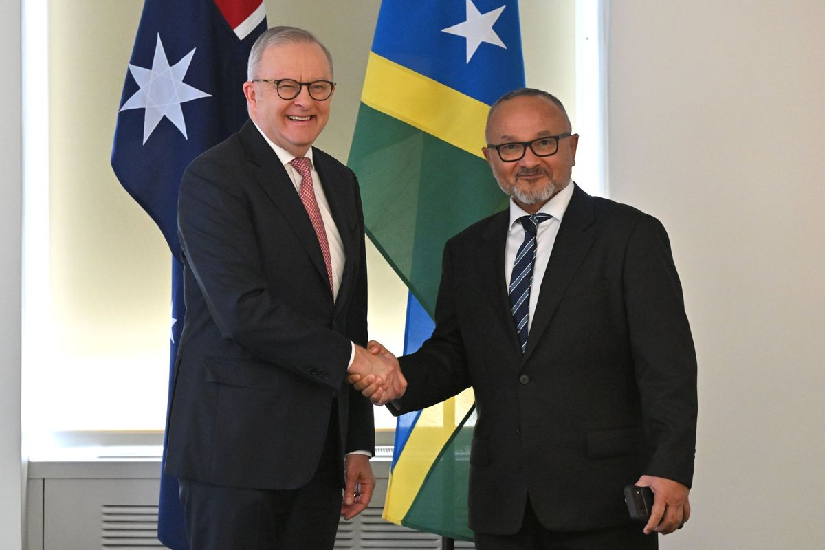 Australia  And  Solomon Islands Standing Together On The World Stage